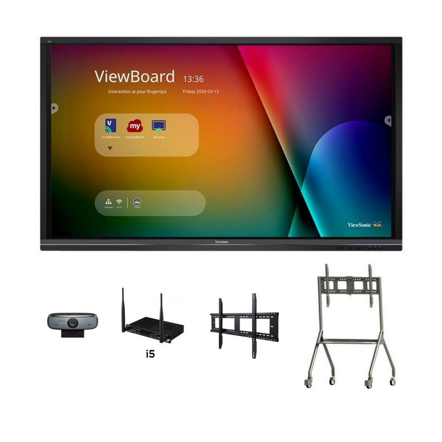 Interactive Flat Panel VIEWSONIC VS18471 65 INCH + WALL / STAND + CAM + OPS i5 - utama